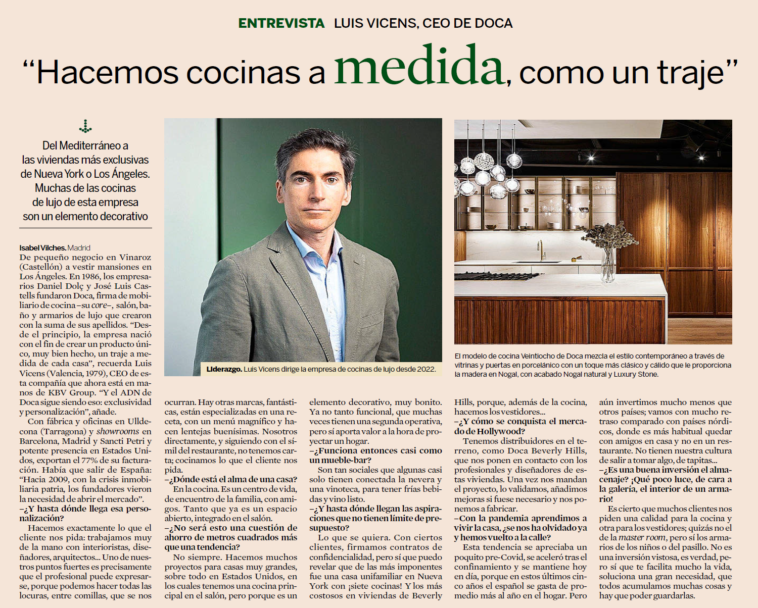 Expansión highlights DOCA’s vision of luxury custom kitchens and furniture